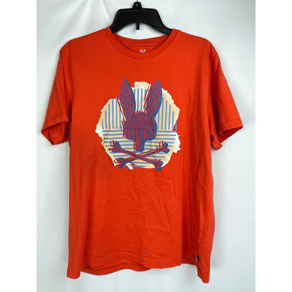 Psycho Bunny Shirt Women Size 6 Orange Short Sleeve T-Shirt Cotton
